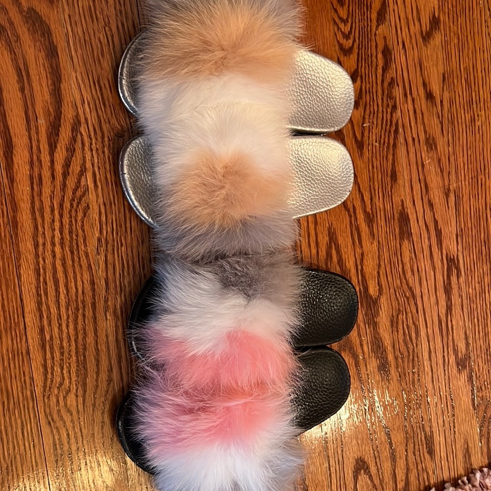 Furry slides size 13 toddler